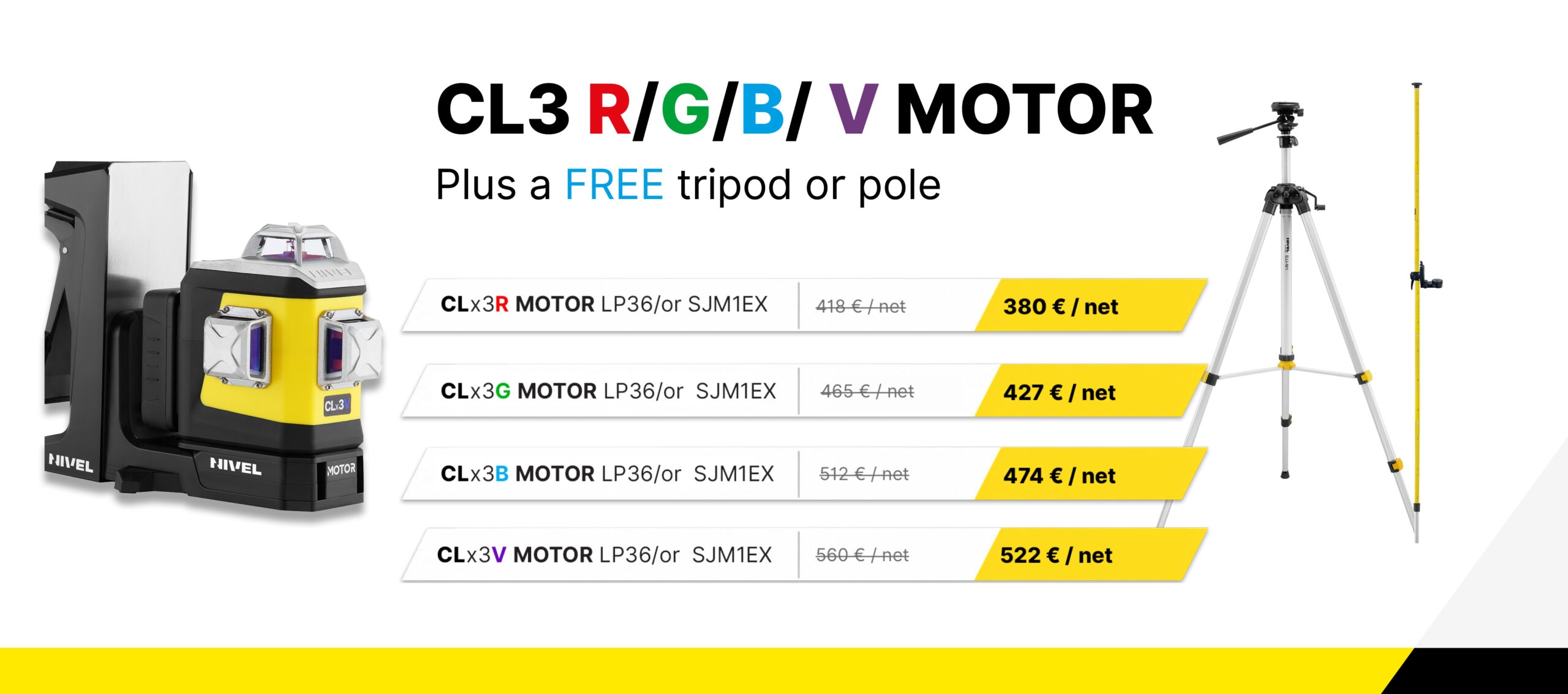 Nivel System promotion – CL3 MOTOR crossline lasers